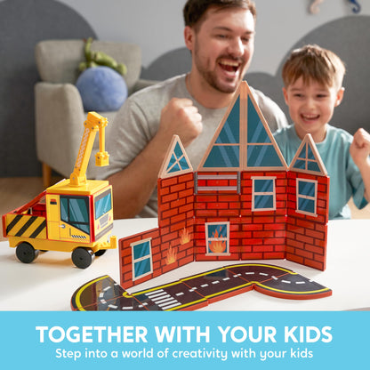 40PCS Magnetic Rescue City Set for Kids