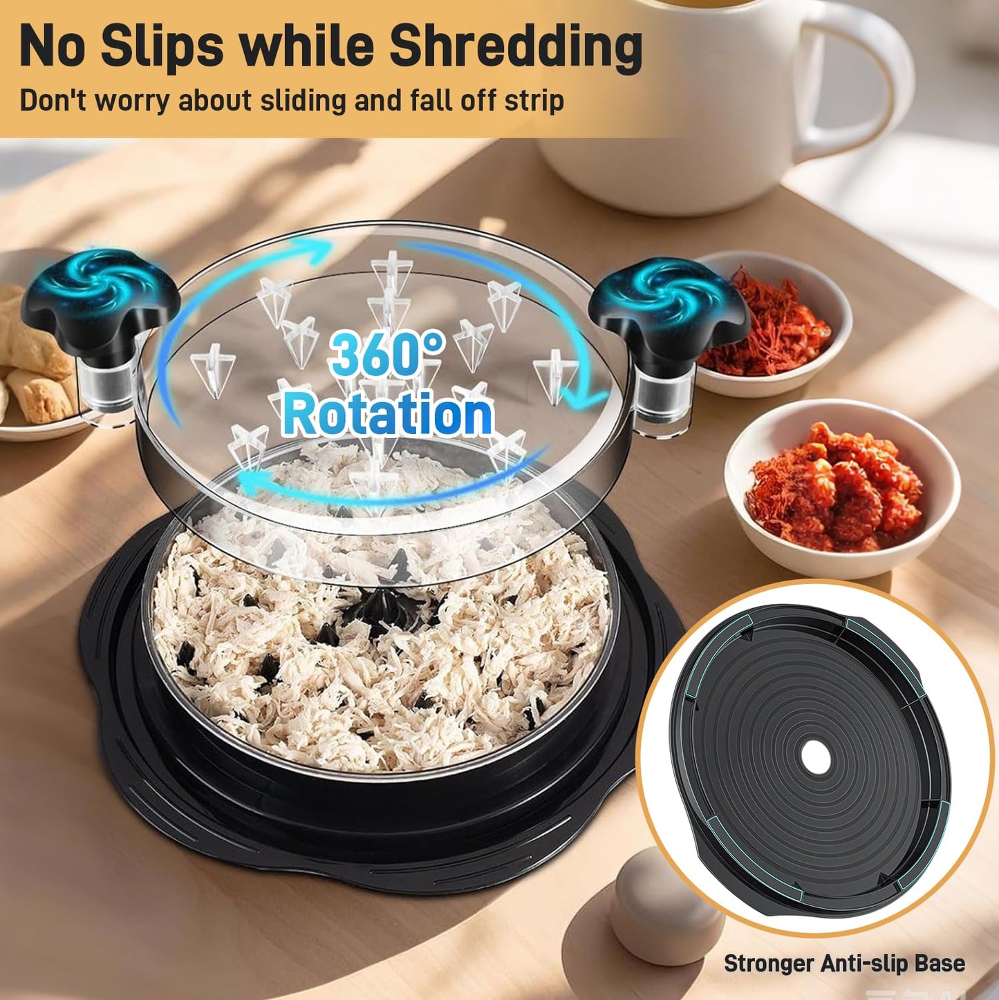 Large Meat Shredder Tool with Built-in Divider