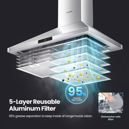 30 Inch COMFEE' Range Hood with Gesture Control