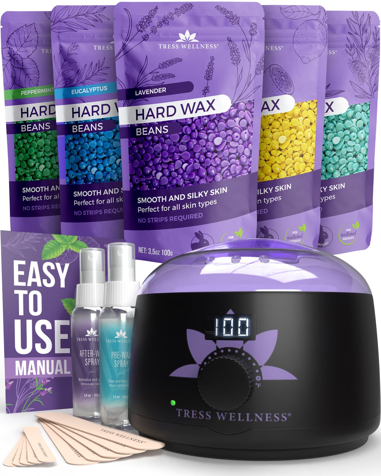 Tress Wellness Brazilian Waxing Kit for Sensitive Skin