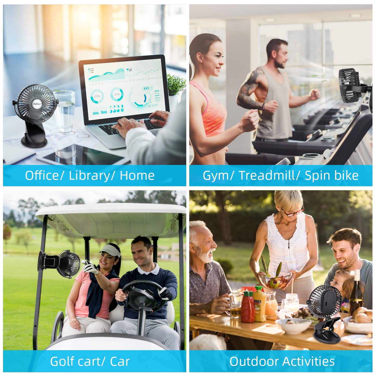 SkyGenius Rechargeable Clip-On Stroller Fan