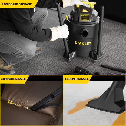 Stanley - SL18116P Wet/Dry Vacuum, 6 Gallon, 4 Horsepower Black