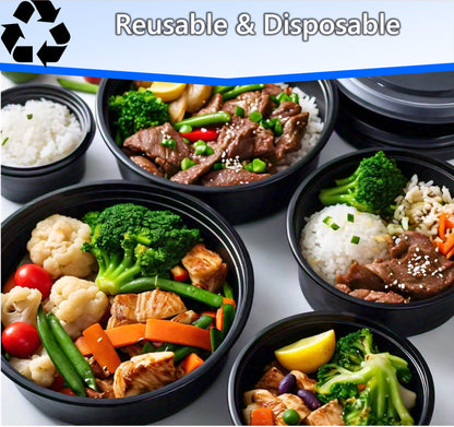 Mr Miracle 32 OZ Round Meal Prep Containers 50 Pack