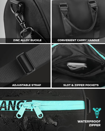 Waterproof Gym Duffel Bag with Accessory Bags