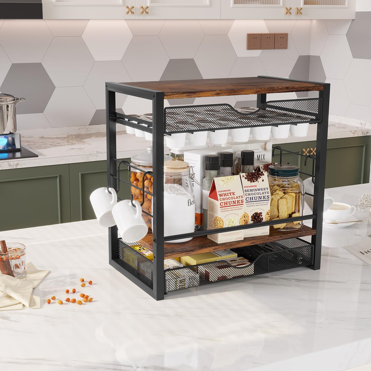 70 K Cup Holder Coffee Organizer with Hooks
