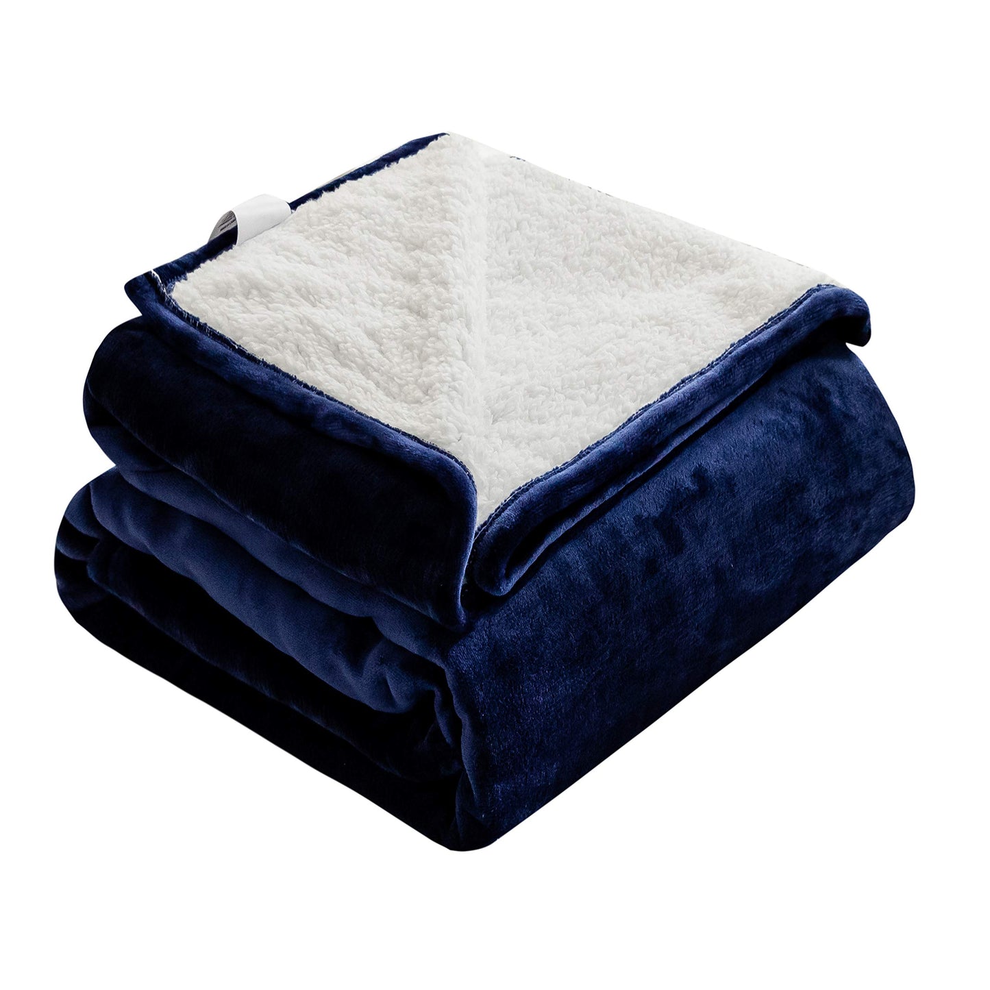 DreamQuil Soft Sherpa Fleece Throw Blanket - Navy