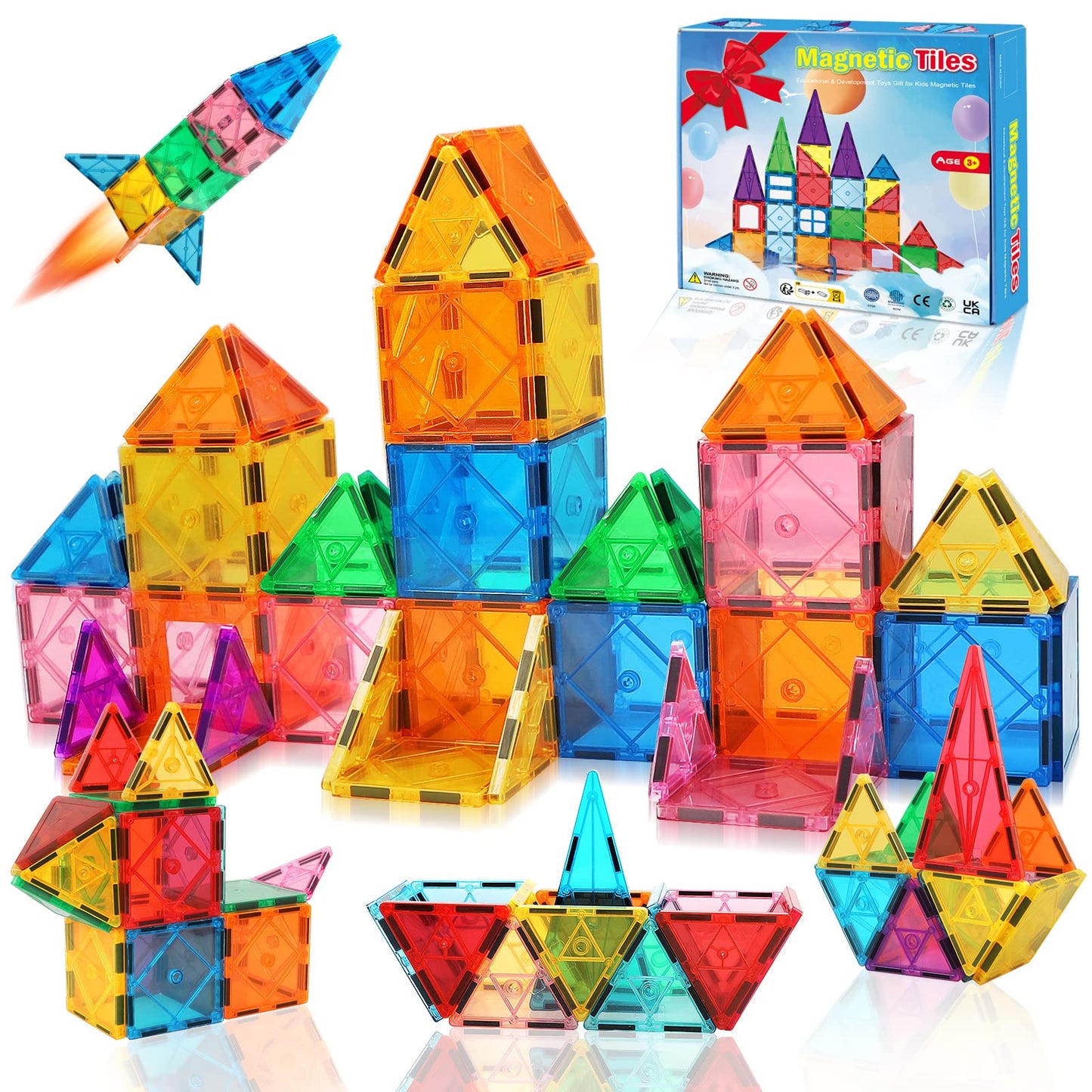Magnetic Building Tiles for Kids Ages 3-7