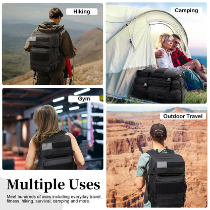 GreenLovesPet Tactical Backpack for Men and Women, 45L Large Capacity Military Backpack, Molle Backpack used for Outdoor Hiking, Fitness, Camping, Daily Work, Hunting