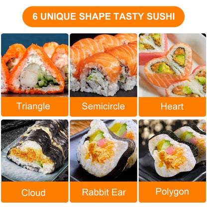 Upgraded 31 Pack Sushi Making Kit for Beginners & Sushi Lovers, Sushi Making Kitchen Accessories Like Bamboo Mats, Chef's Knife, Nigiri/Rice Ball Shaker/Gunkan Sushi Rice Mold and More