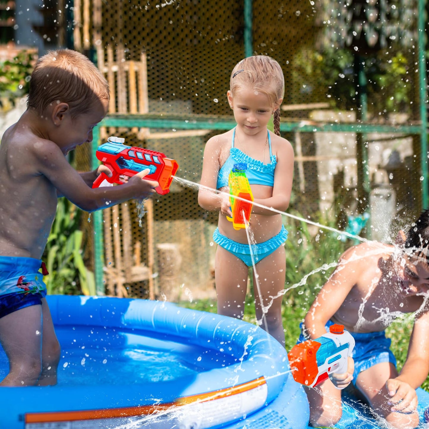 Minutry 4 Packs Water Gun for Kids - Soaker Squirt Guns with High Capacity Long Shooting Range, Super Water Blaster Pool Toys Perfect for Children, Teens and Adults Summer Fun