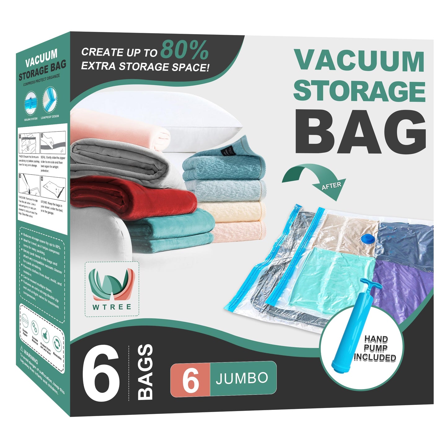 WTREE Vacuum Storage Bags for Clothes & Comforters