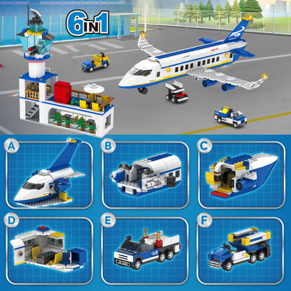 Airport Passenger Terminal Building Set with Planes