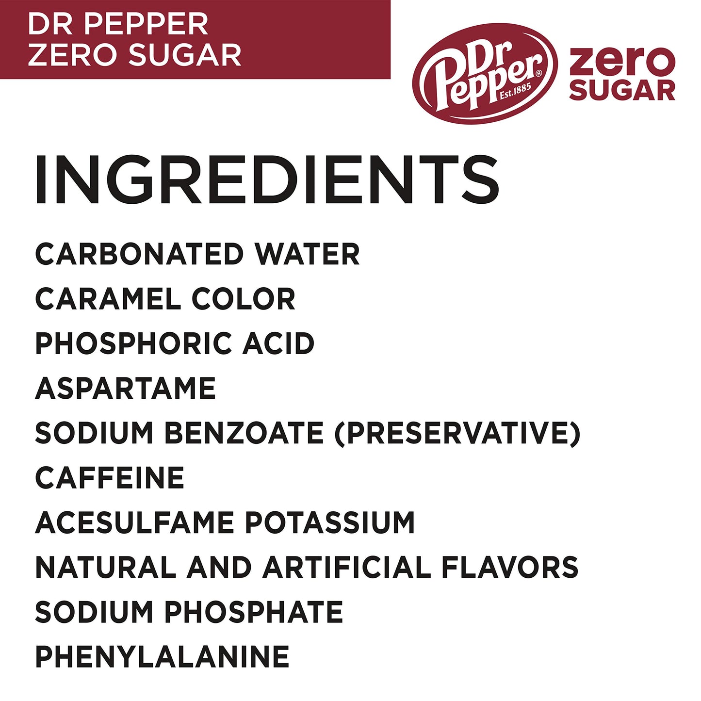 Dr Pepper Zero Sugar 12oz, 12-Pack