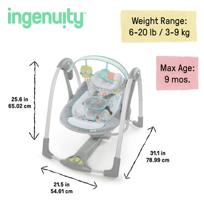 Ingenuity 5-Speed Portable Baby Swing with Toys