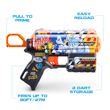 X-Shot Skins Flux - Sonic Super Speed (2 Pack + 16 Darts)