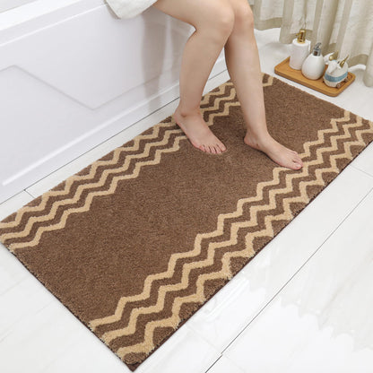 COSY HOMEER Extra Thick Bath Nursery Rugs for Bathroom - Anti-Slip Bath Mats Soft 100% Strong Polyester Rug Living Room Bedroom Home Mat Floor Water Absorbent (Brown,24x48 - Inches)