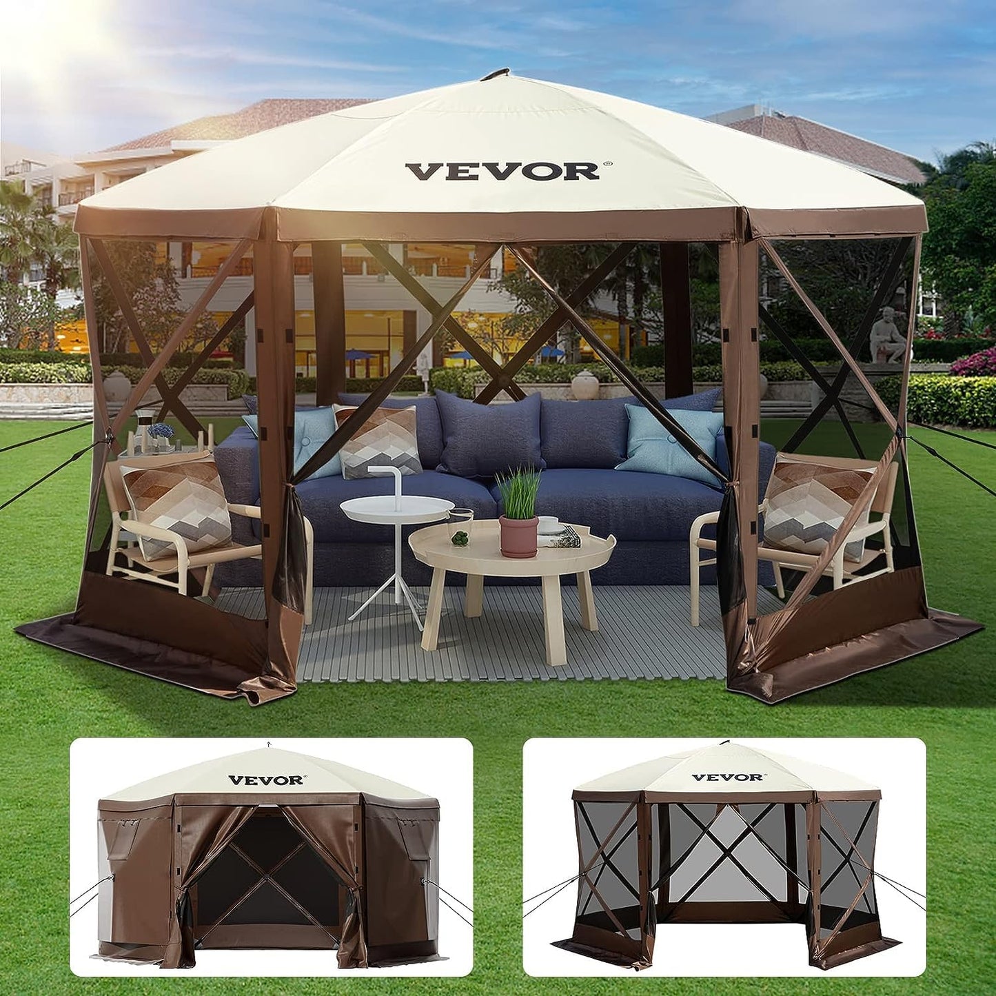 VEVOR 12x12ft Pop-up Camping Gazebo Tent