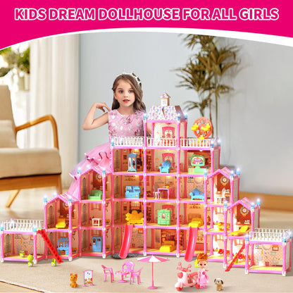 KLADNDER 5-Story Dollhouse with 29 Rooms