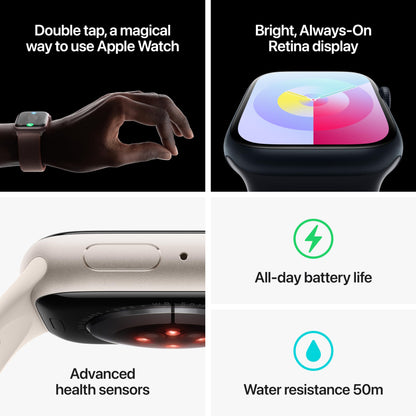 Apple Watch Series 9 [GPS 45mm] Smartwatch with Midnight Aluminum Case with Midnight Sport Band M/L. Fitness Tracker, ECG Apps, Always-On Retina Display, Water Resistant