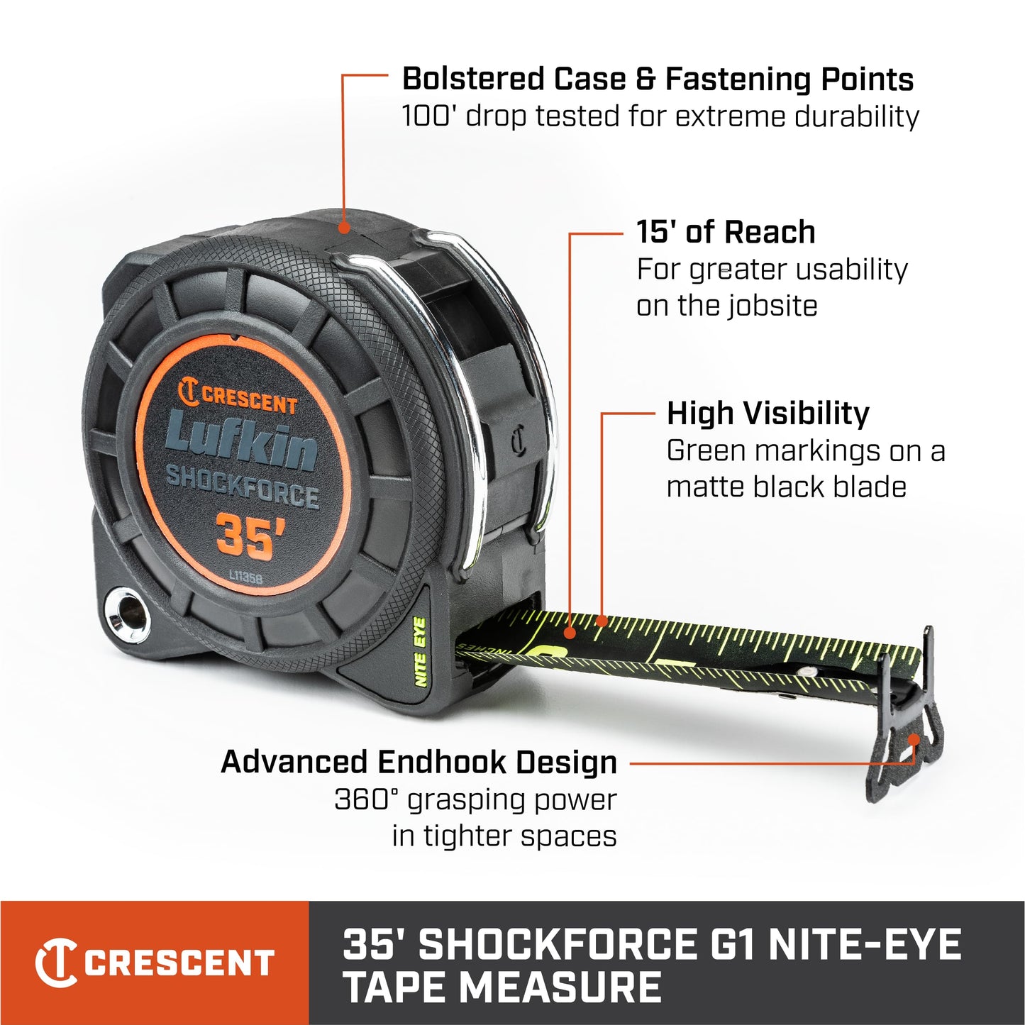 Lufkin 35' Shockforce Dual-Sided Tape Measure