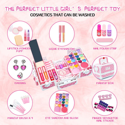 Kids Makeup Kit Girls Toys - Girls Makeup Kit for Kids, Little Girls Make up Set Safe & Non Toxic Makeup for Toddlers Children Princess, Christmas Birthday Gifts Toy for 4 5 6 7 8 Year Old Girl