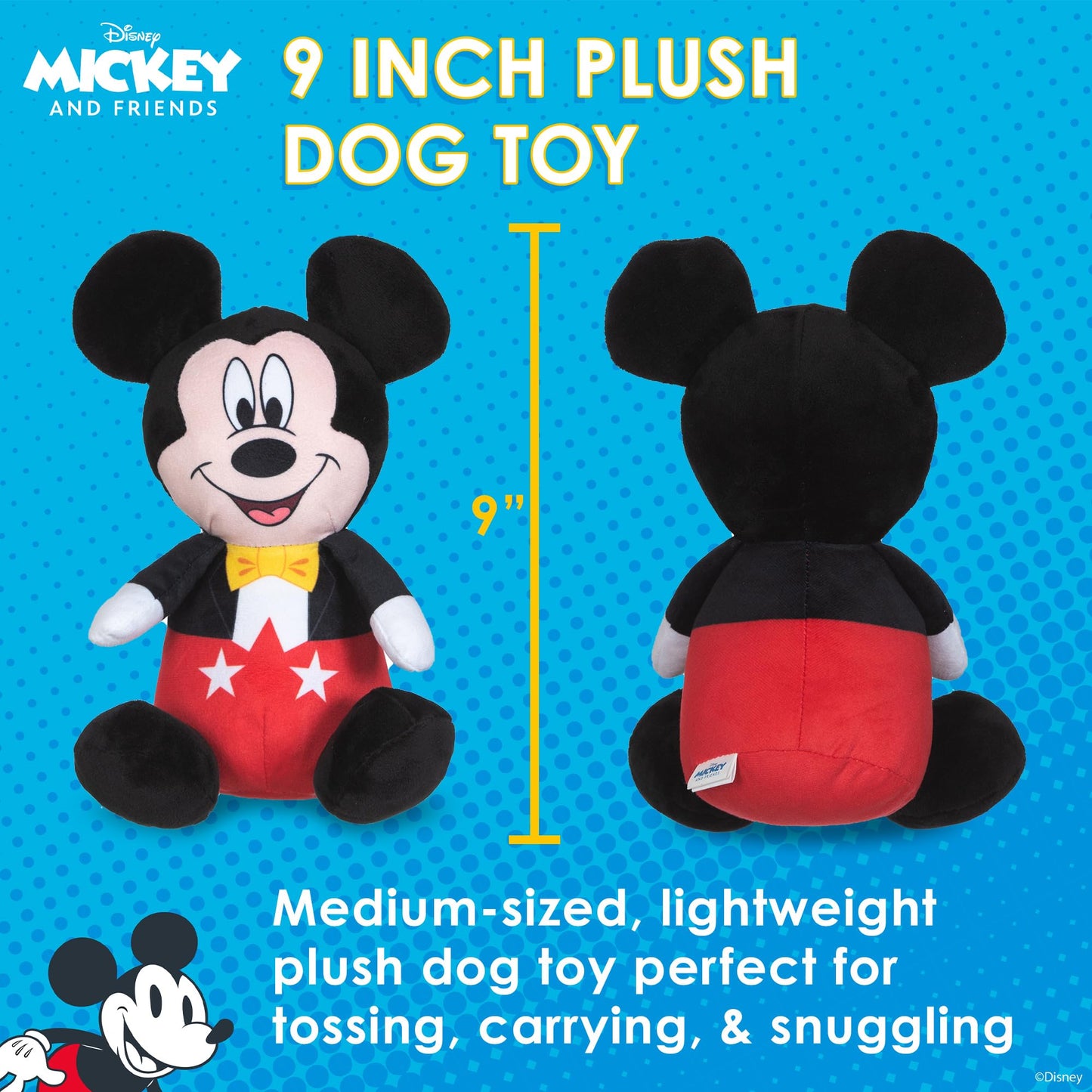 Mickey Mouse Plush Squeaky Dog Toy by Disney