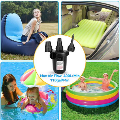 RWSEFK Electric Air Pump Inflatable Portable Quick Air Mattress Pump Air Bed Pool Toy Raft Boat Pool Pump for Inflatables