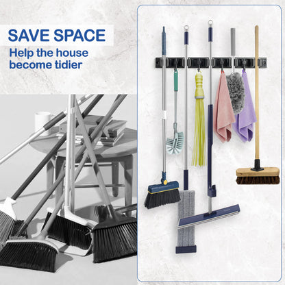 Mop and Broom Holder Wall Mount Organizer