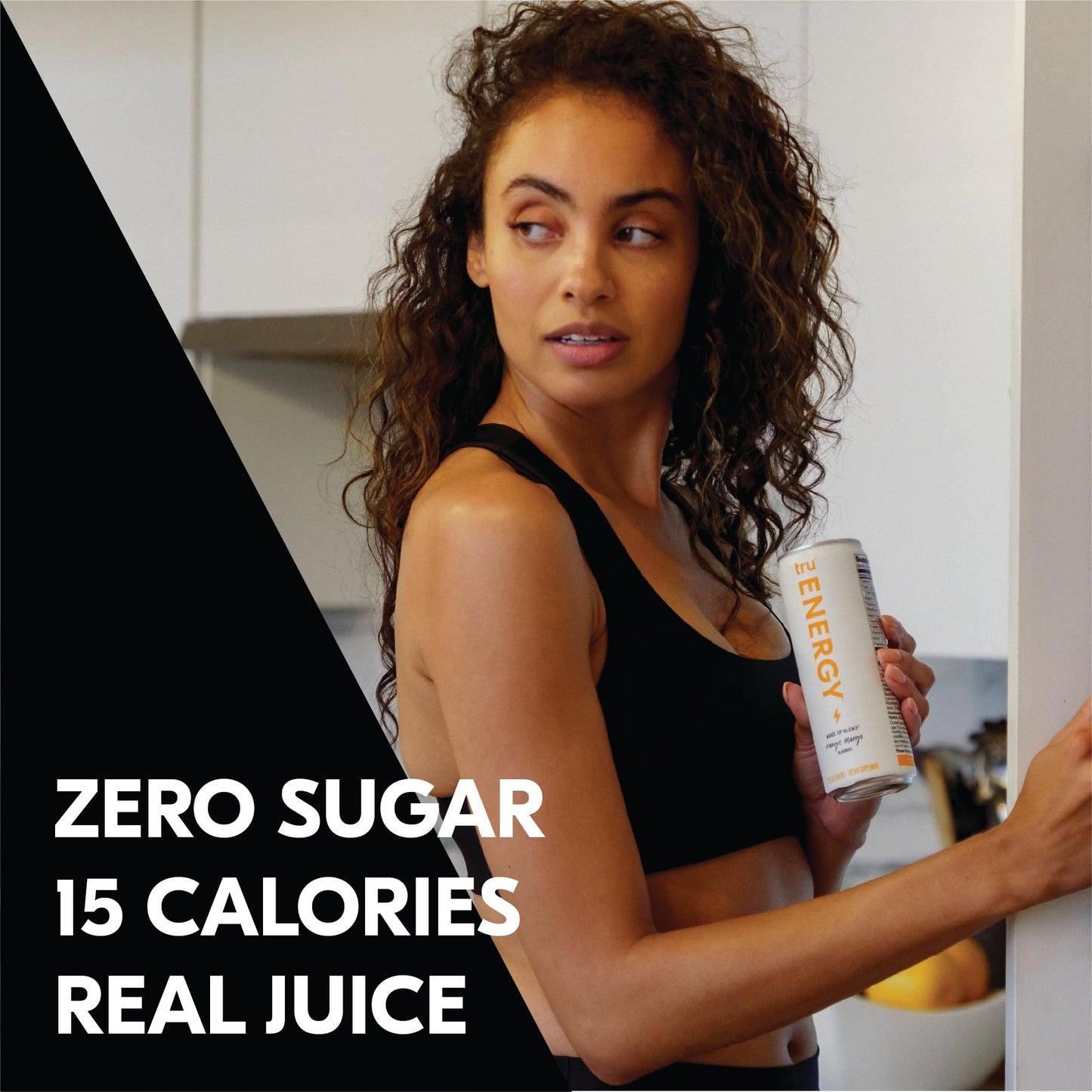 Tru Energy Seltzer, Clean Energy Drinks with Green Tea, Mango Fruit Juice Flavored Sparkling Water, 100 mg Natural Caffeine, Kosher, Gluten Free, Vegan, Low Calories, No Sugar Added Beverages, 12oz (Pack of 12)