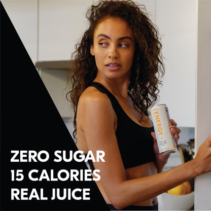 Tru Energy Seltzer, Clean Energy Drinks with Green Tea, Mango Fruit Juice Flavored Sparkling Water, 100 mg Natural Caffeine, Kosher, Gluten Free, Vegan, Low Calories, No Sugar Added Beverages, 12oz (Pack of 12)