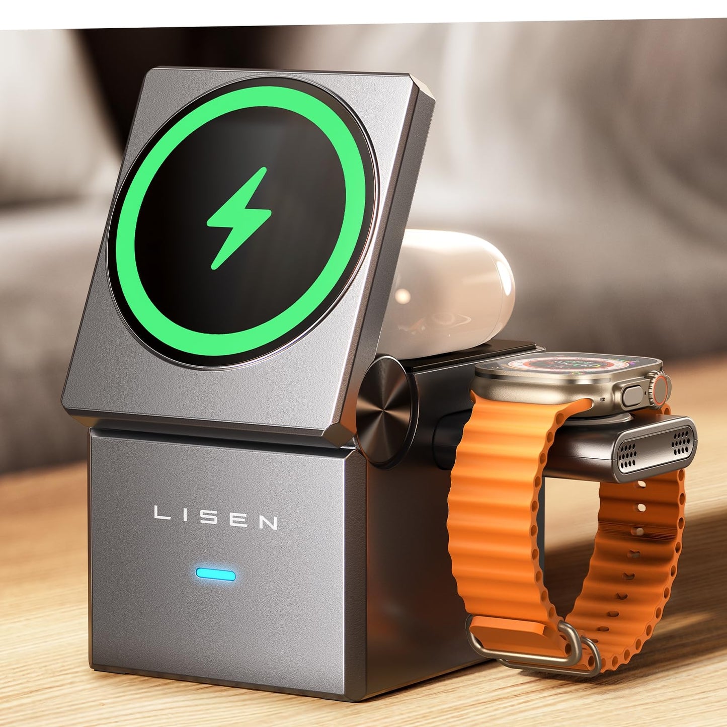 LISEN 3-in-1 Wireless Charging Station for Apple