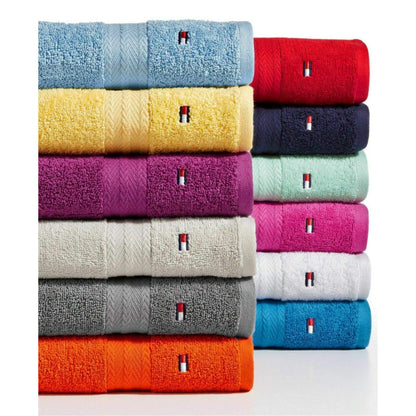 Tommy Hilfiger Solid Cotton Bath Towels, Pack of 5