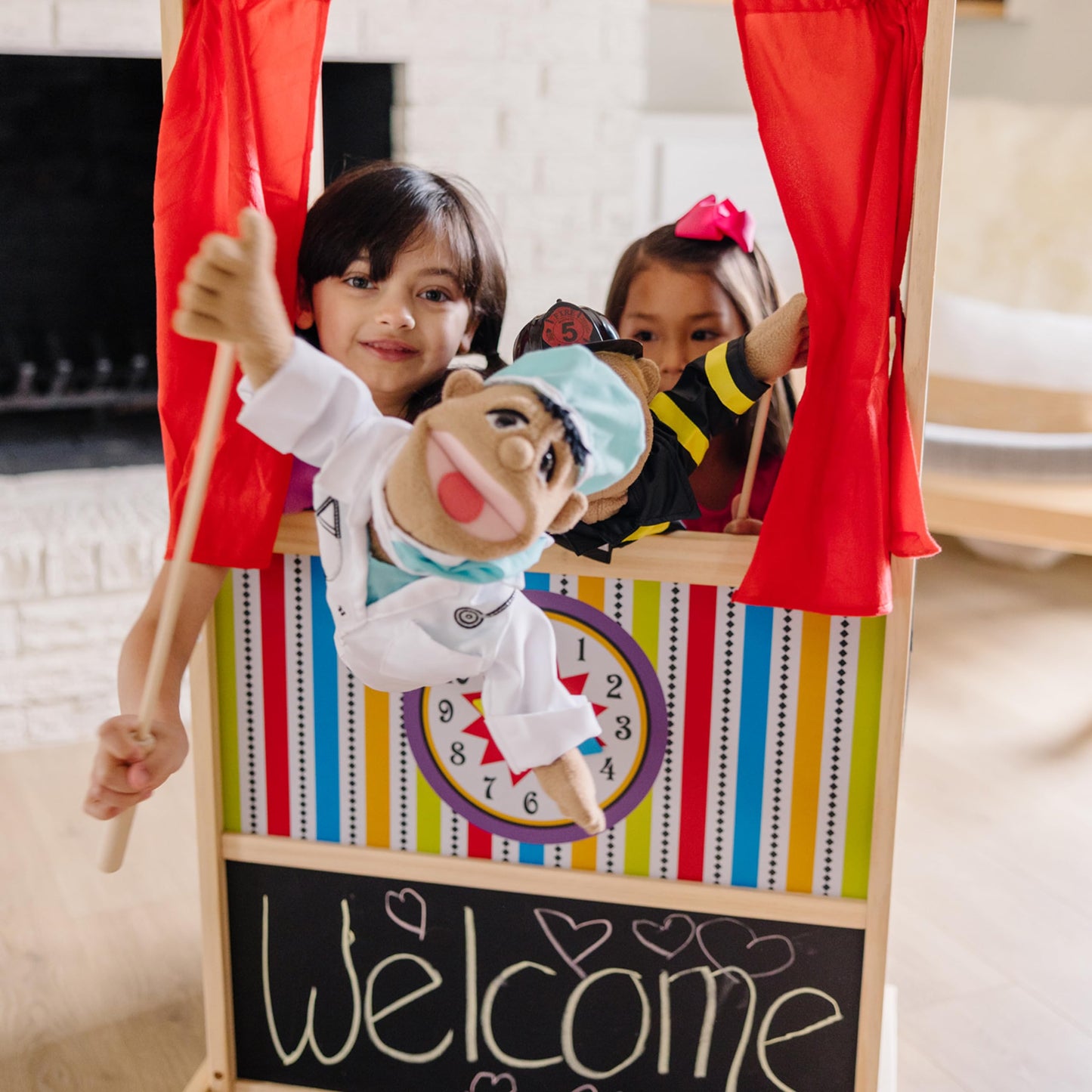 Melissa & Doug Wooden Puppet Theater for Kids