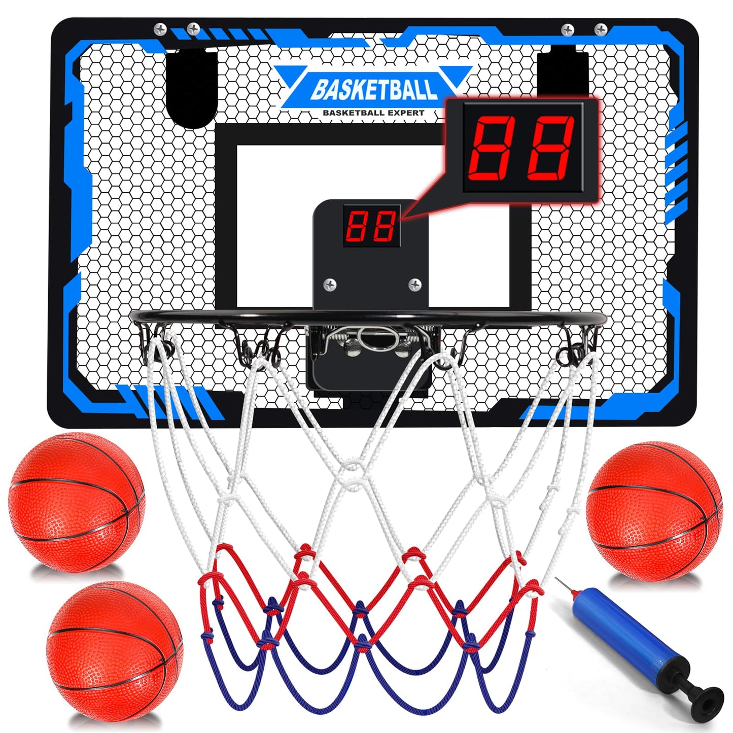 Sports Mini Basketball Hoops - Kids Indoor Over The Door Mini Hoop + Basketball Sets - Perfect Game Accessory for Bedroom + Offic-Sports & Outdoor Play Toys Room Game