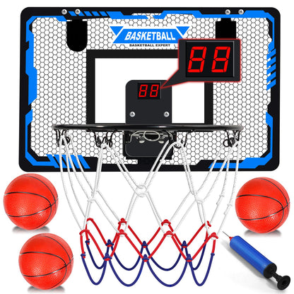 Sports Mini Basketball Hoops - Kids Indoor Over The Door Mini Hoop + Basketball Sets - Perfect Game Accessory for Bedroom + Offic-Sports & Outdoor Play Toys Room Game