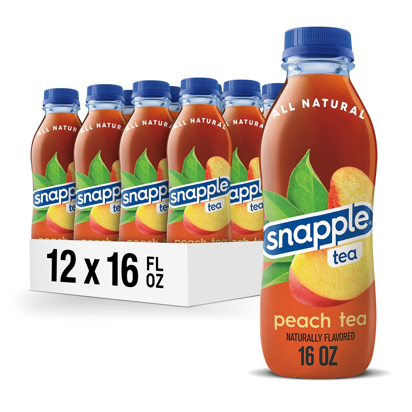 Snapple Peach Tea, 16 oz Bottles, Pack of 12