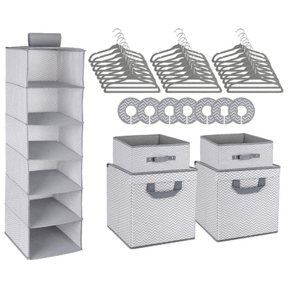 42-Piece Nursery Organizer Set in Chevron Grey