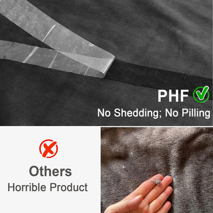 PHF Sherpa Fleece Blanket King Size, 480GSM Thick and Warm Reversible Blanket for Winter, No Shedding, No Pilling, Ultra Soft Fuzzy Blanket for Bed Sofa Couch, 108"x90", Dark Grey