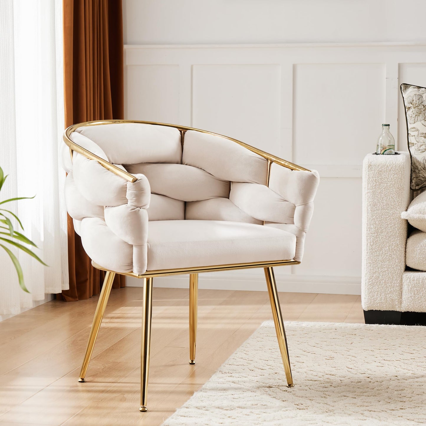 Mid Century Accent Chair with Metal Legs