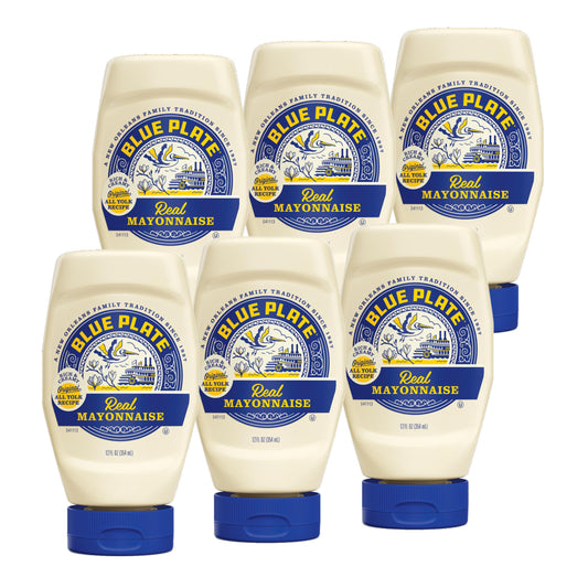 Blue Plate Real Mayonnaise, 12 Fl Oz Squeeze Bottle (Pack of 6)