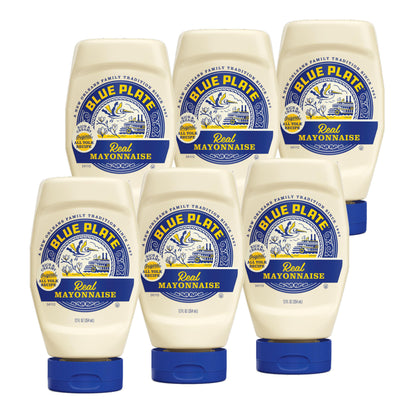 6 Pack Blue Plate Real Mayonnaise Squeeze Bottles