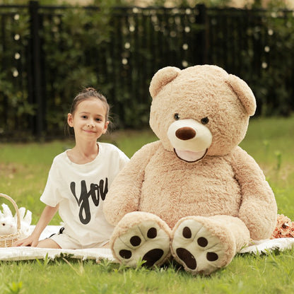Poutmac Giant Teddy Bear 51 Inches Big Stuffed Animals Teddy Bear for Girlfriend Plush Toy Brown for Girls Boys Christmas Valentine's Day Birthday Wedding