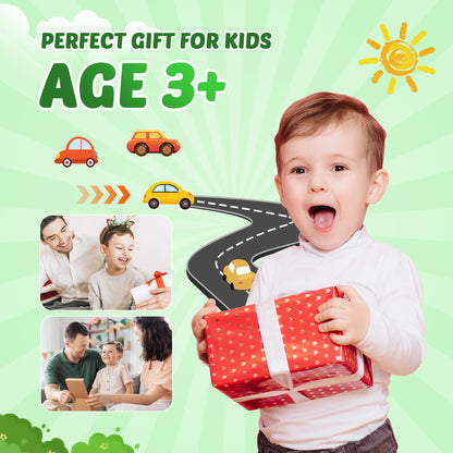 14-Piece Toy Car Playset with Mat & Puzzles