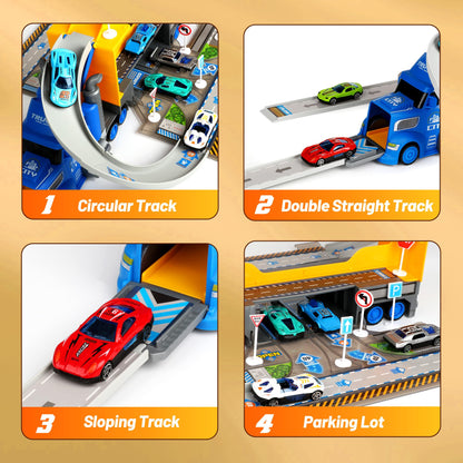 Carsky Truck Toy Cars with Race Track Set