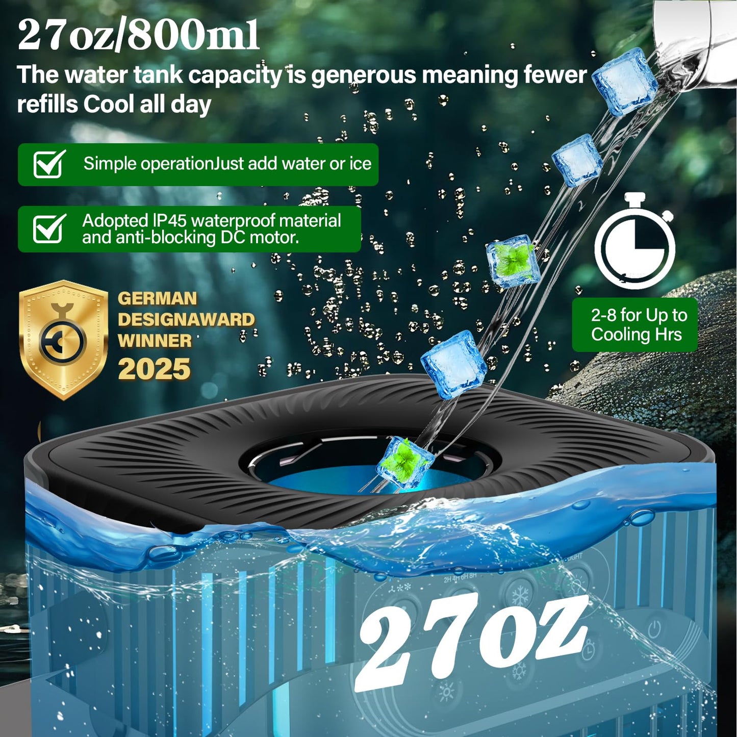 LEAEYFE Portable Air Conditioner with 800ml Tank