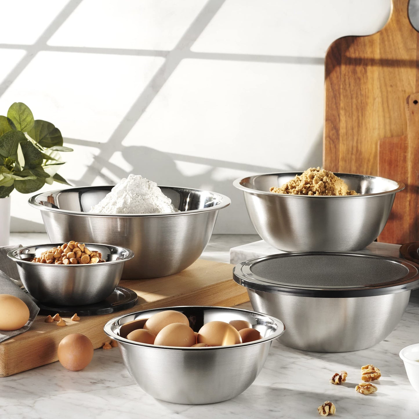 10-Piece Stainless Steel Mixing Bowl Set