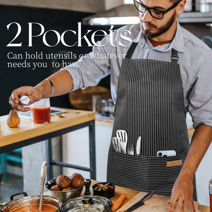 Adjustable Chef Apron with 2 Pockets