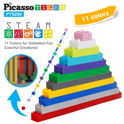 PicassoTiles 259pcs Magnetic Building Block Set