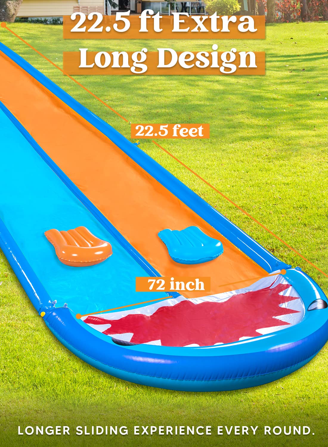 22.5ft Water Slide with Inflatable Boards
