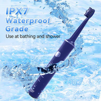 Electric Toothbrush with 6 Brush Heads & Timer